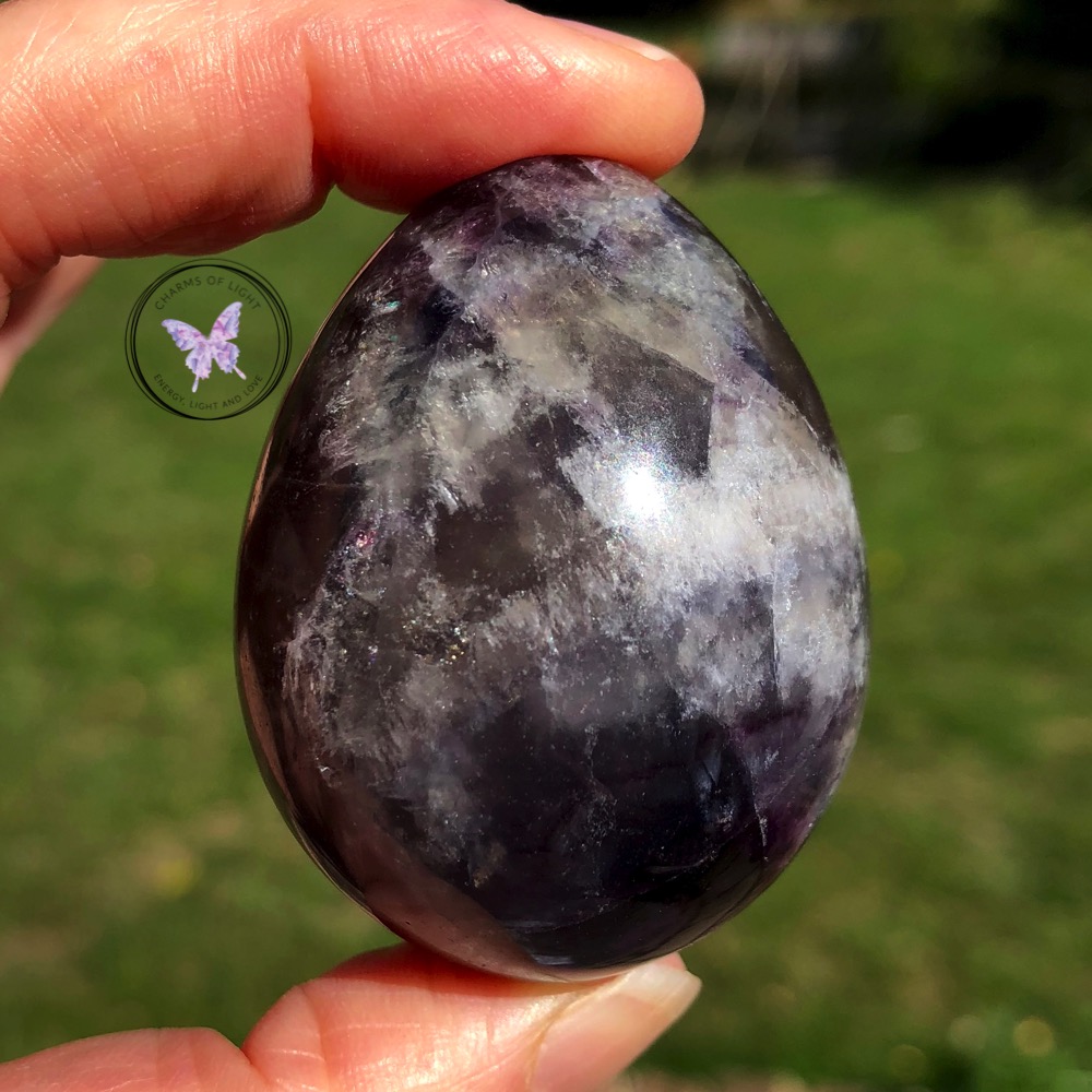 Purple Blue Green Fluorite Egg